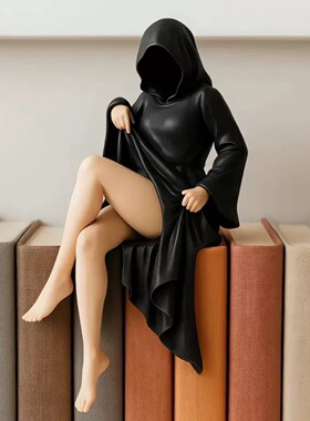 万圣节Mysterious statue 黑袍女王书架像装饰品