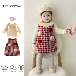 女童连衣裙2025新款秋冬装韩系洋气小童装女宝宝加绒背心裙礼服裙