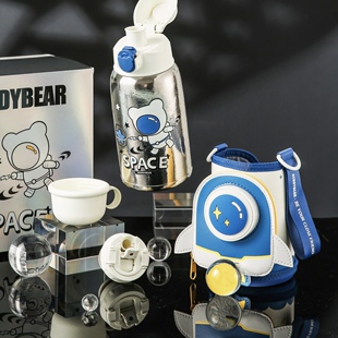 杯具熊钛金属儿童保温杯吸管杯幼儿园学生大容量刻字高颜值水杯子