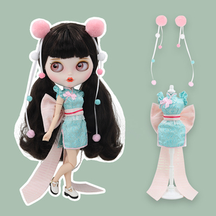 azone丽佳ob24娃衣 包臀旗袍两件套装 ICY DBS小布娃娃衣服修身