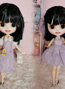 ICY DBS小布娃娃衣服紫色吊带连衣裙紫色丽佳licca ob24娃衣