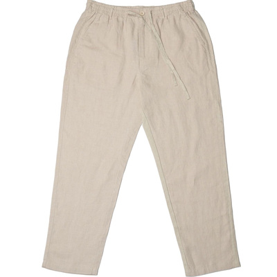 汉麻时代春夏男纯麻梭织长裤天然汉麻抑菌透气松紧腰日常休闲吸汗