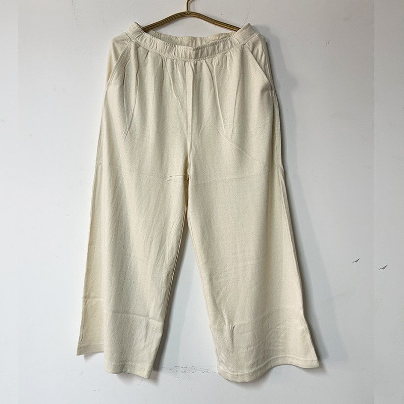 高腰休闲女八分裤汉麻防晒吸汗
