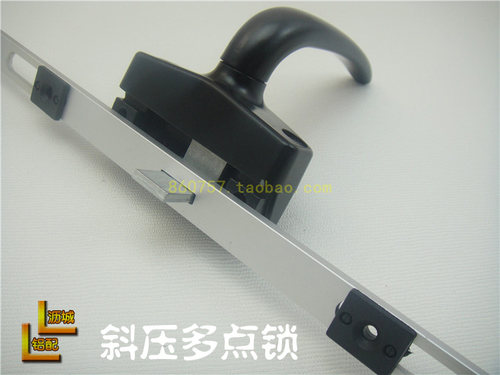 斜压线50平开窗两点锁外开窗户锁扣内开外推铝合金平开窗配件50型