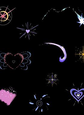 视频素材卡通流体神奇魔法星星流星爱心变幻VFX特效MG162