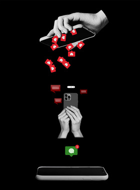 MOV动画 撕纸拼贴手机信息社交媒体互动元素4K素材MG022