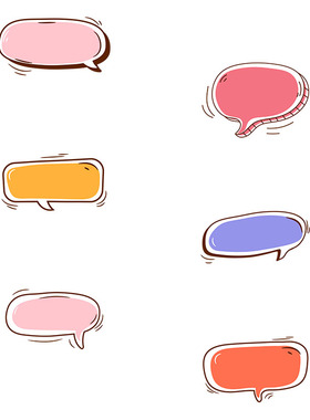 视频素材卡通手绘彩色气泡框对话框弹出贴图动画MG100