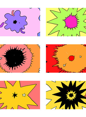 视频素材转场过渡卡通手绘爆炸扩散动画透明叠加MG183