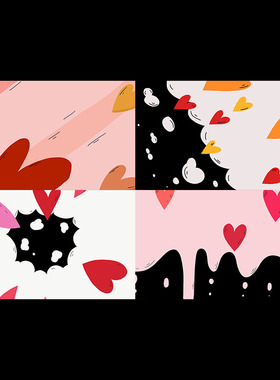 视频素材手绘流体粉色爱心转场过渡渐变扩散透明叠加MG206