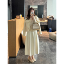 垂感百搭半身裙 宽松显瘦时尚 气质温柔米白色花苞裙女2025冬季 新款