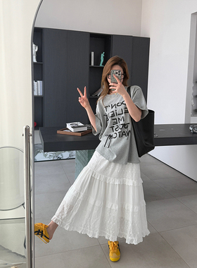 甜美丝带设计圆领灰色T恤女2026春夏新款设计感薄款百搭半袖上衣