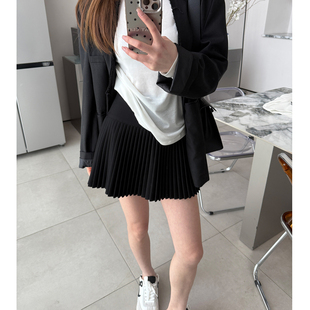 辣妹纯欲风百褶裙短裙女高腰显瘦半身裙简约甜美a字裙设计感裙子