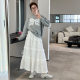 momo大姐姐夏季 新款 蛋糕裙小个子半身裙女白色气质裙子百搭中长裙