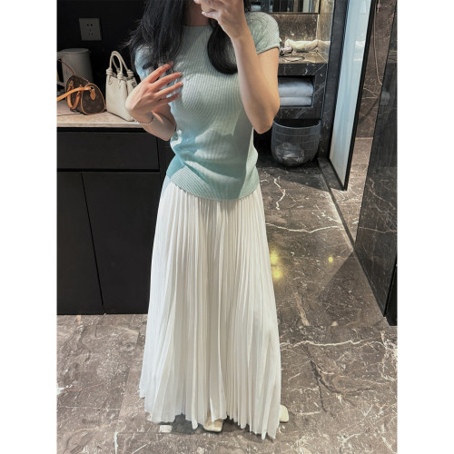 momo大姐姐高腰显瘦百褶半身裙