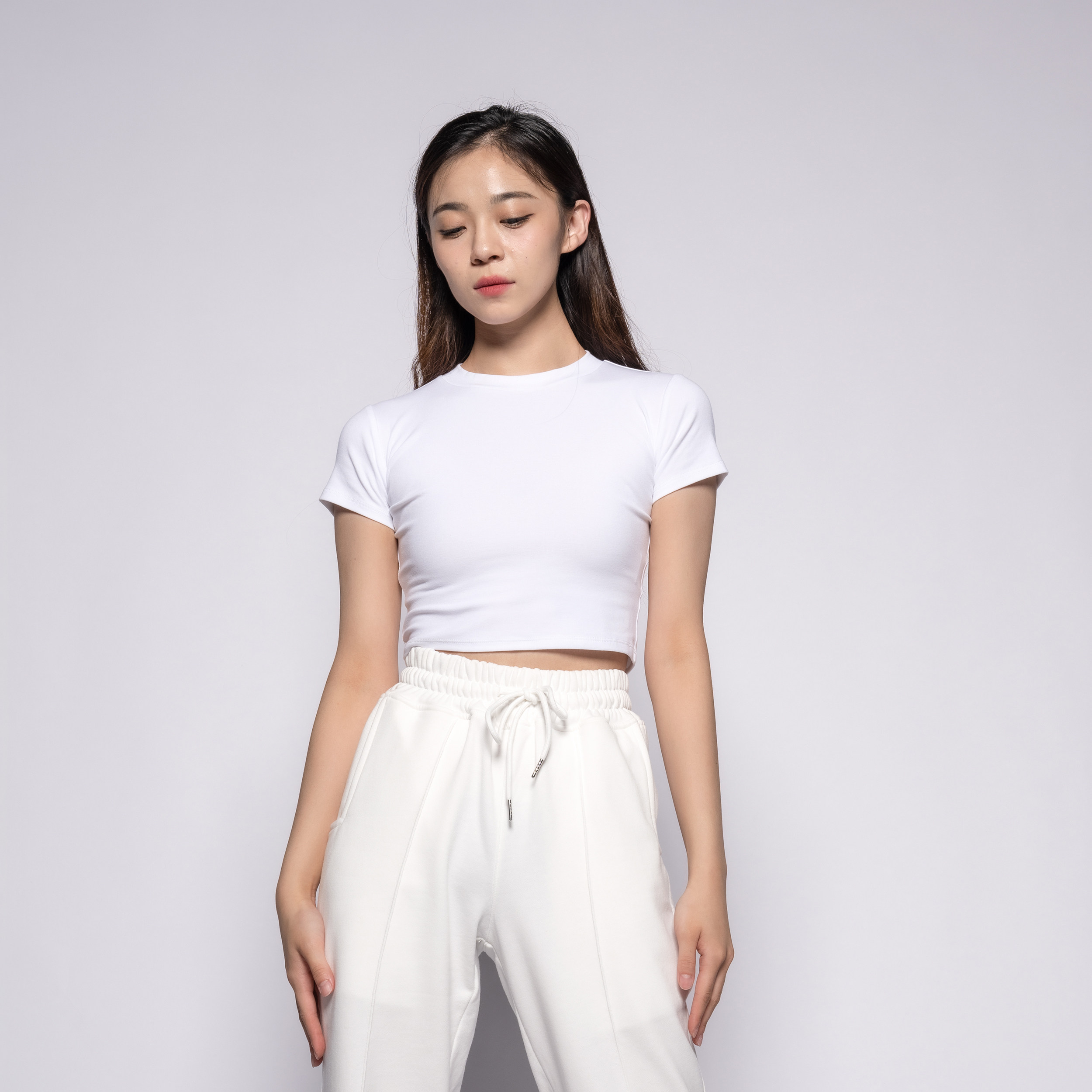 涂一RE2261现代舞蹈练功服女紧身舞蹈T恤短款民族古典舞短袖纯色