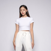 涂一RE2261现代舞蹈练功服女紧身舞蹈T恤短款 纯色 民族古典舞短袖