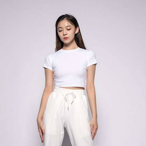 涂一现代舞蹈练功服女紧身短袖