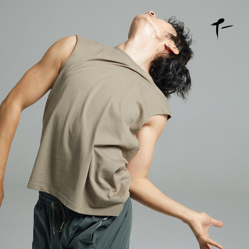 涂一现代舞蹈宽松背心练功服上衣