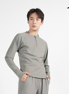 涂一TF0915现代舞蹈修身套指长袖上衣古典舞春秋练功日常形体服男