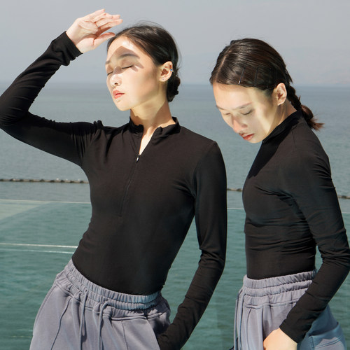 涂一现代舞练功服全棉舒适紧身款