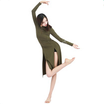 涂一1801款现代舞服舞蹈练功服表演服舞蹈开叉裙瑜伽服舞蹈裙