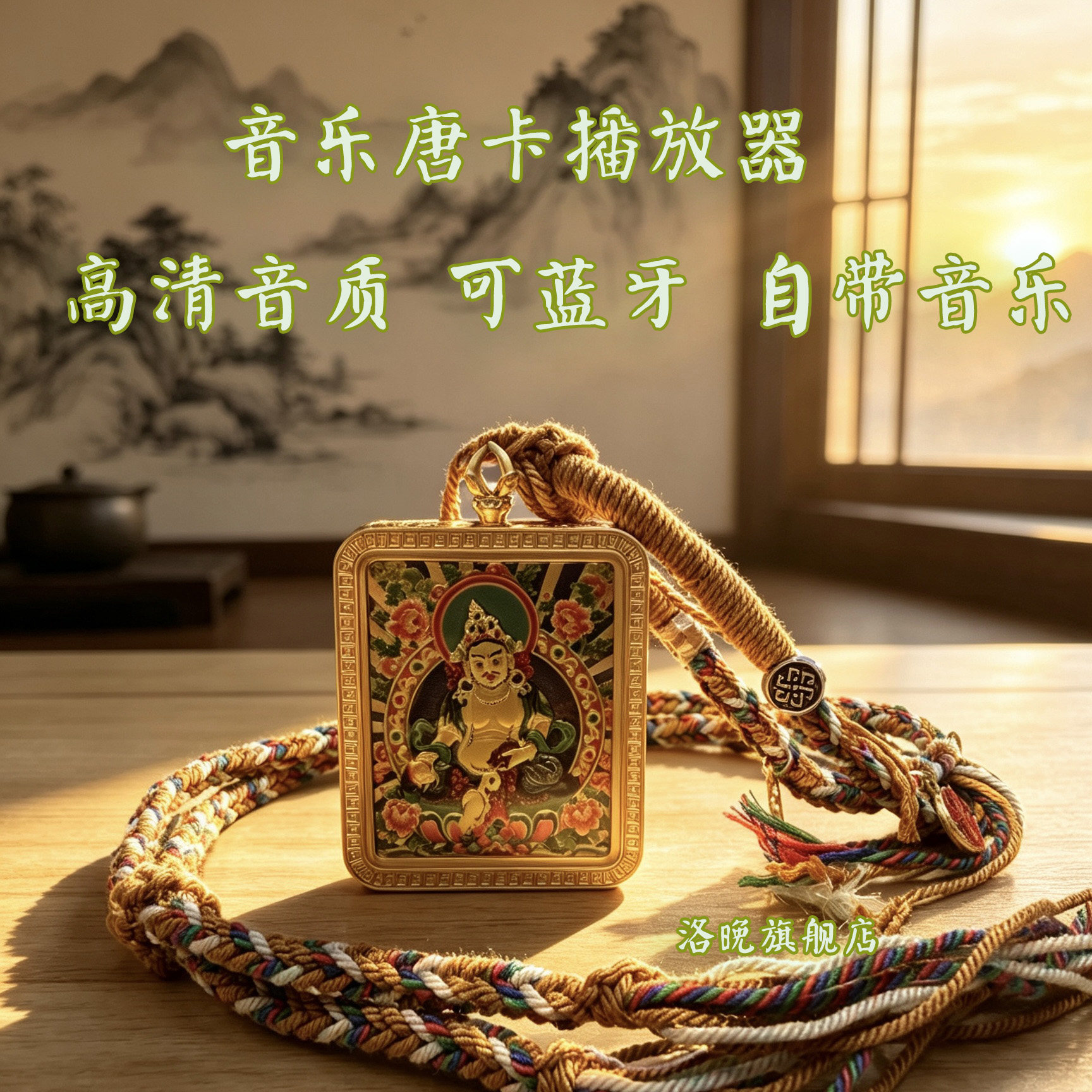 纯铜浮雕唐卡音乐机精致好看好听