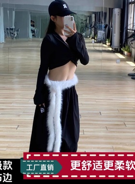 毛毛腰带Y2k亚文化秋冬复古百搭毛绒腰链皮草腰封辣妹性感腰饰