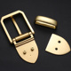意大利设计纯铜皮带扣男针扣头三件套高档黄铜40mm腰带扣皮带头