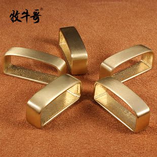纯铜皮带环全铜皮带圈3.8cm 3.5 3.0黄铜带环介子植鞣革皮带配件