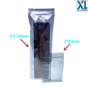 24CM細(xì)長型封口防靜電屏蔽袋自封包裝 7.5 袋內(nèi)存條密封袋夾鏈袋