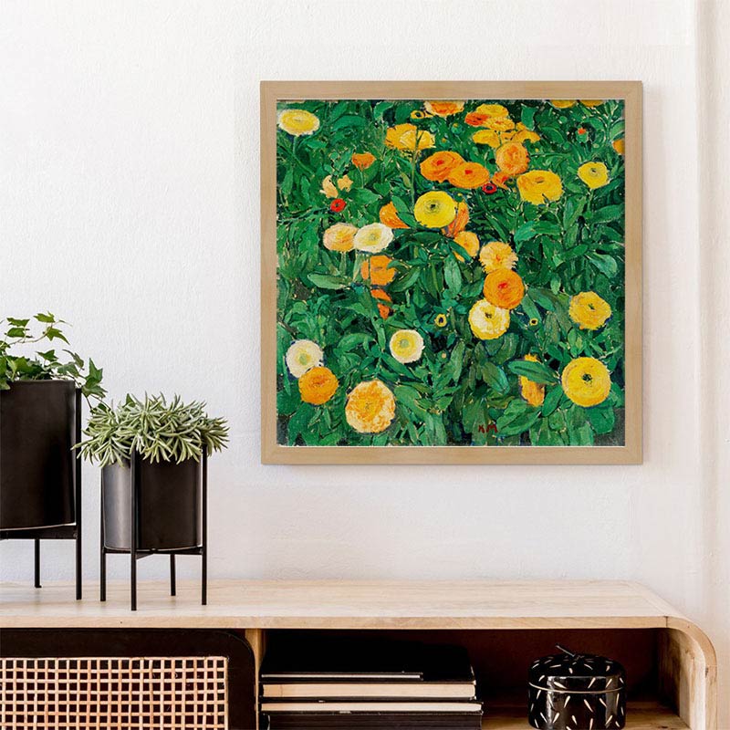 科罗曼莫塞尔金盏花现代简约油画布画芯正方形欧式客厅餐厅装饰画图片