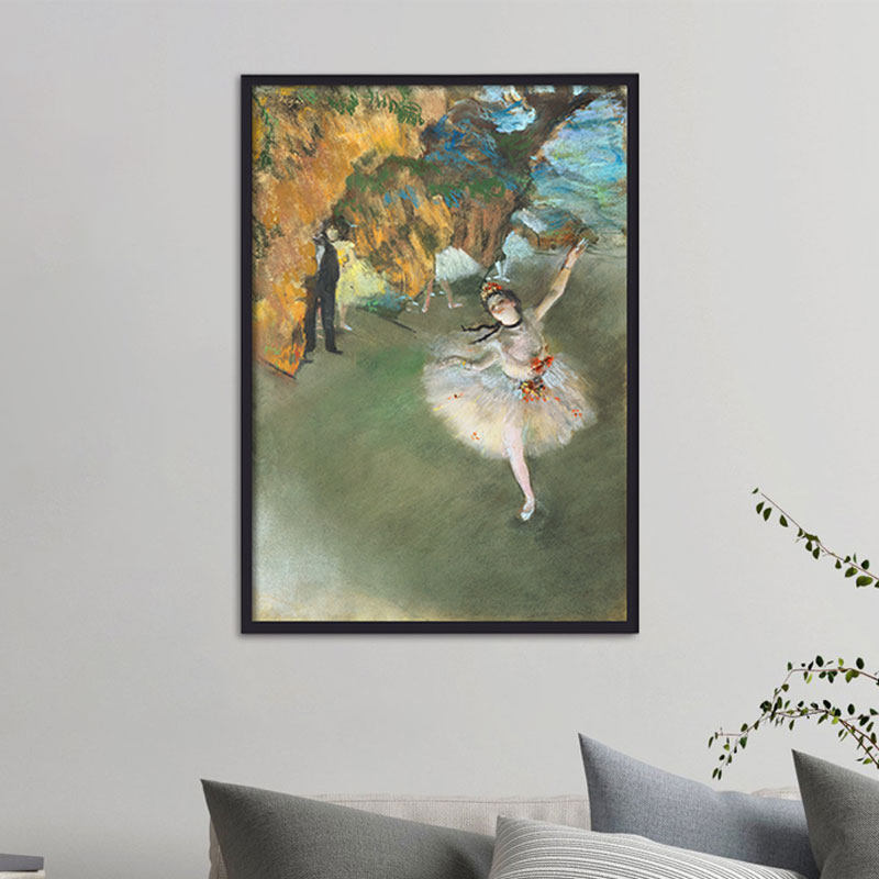 德加舞者芭蕾舞蹈课系列一印象派人物油画竖款布画芯书房客厅装饰