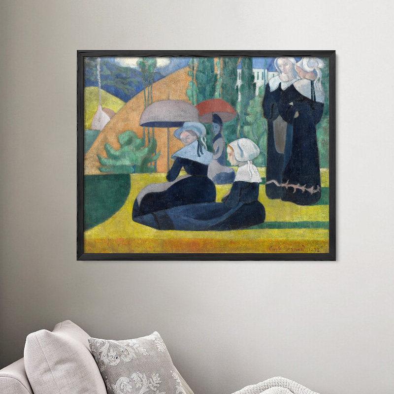 撑着伞的博尔顿女人埃米尔伯纳德布人物精美油画巴黎奥赛博物馆藏