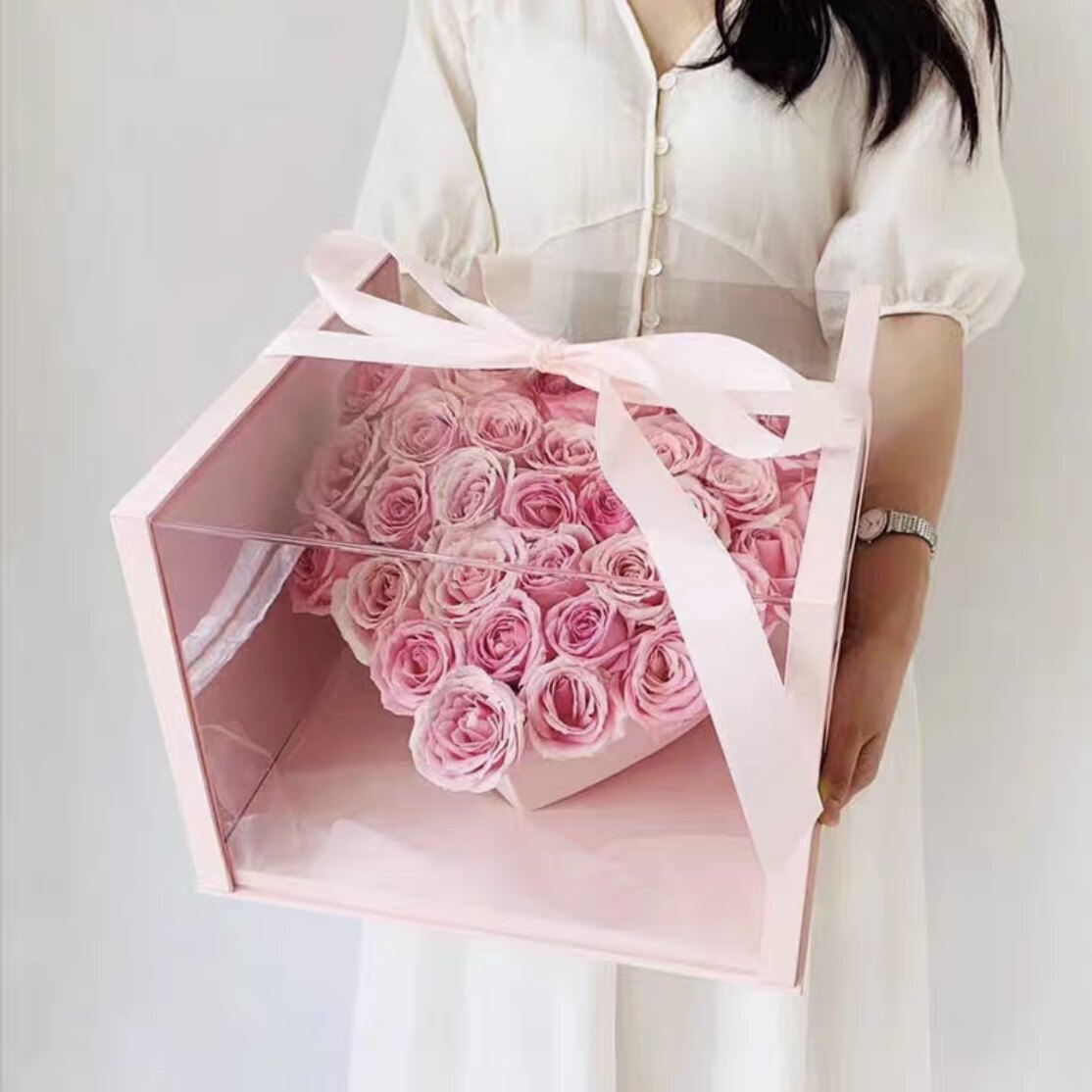 永生花爱心花束DIY材料包高档
