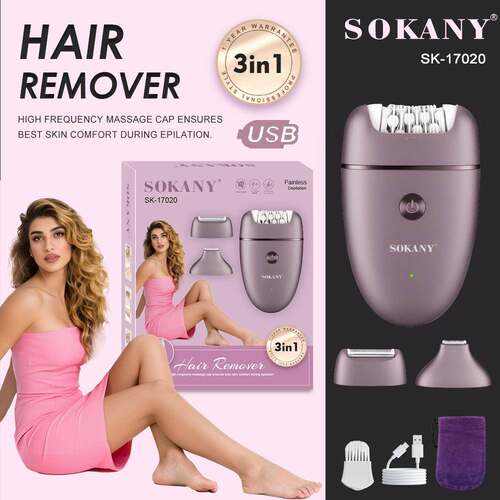 跨境SOKANY17020拔毛器3in1女士脱毛器美容剃毛器HAIR REMOVER