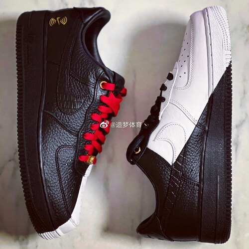 Nike耐克 Air Force 嘻哈黑白金 AF1 鸳鸯空军休闲板鞋DX6034-001