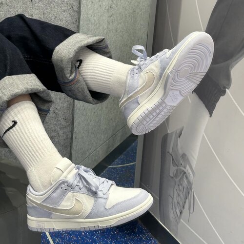 Nike/耐克 Dunk Low灯芯绒牛仔蓝女子低帮运动休闲板鞋HF1985-001