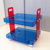 轻奢透明边几亚克力家用小推车组合角几客厅置物架移动茶几床头柜