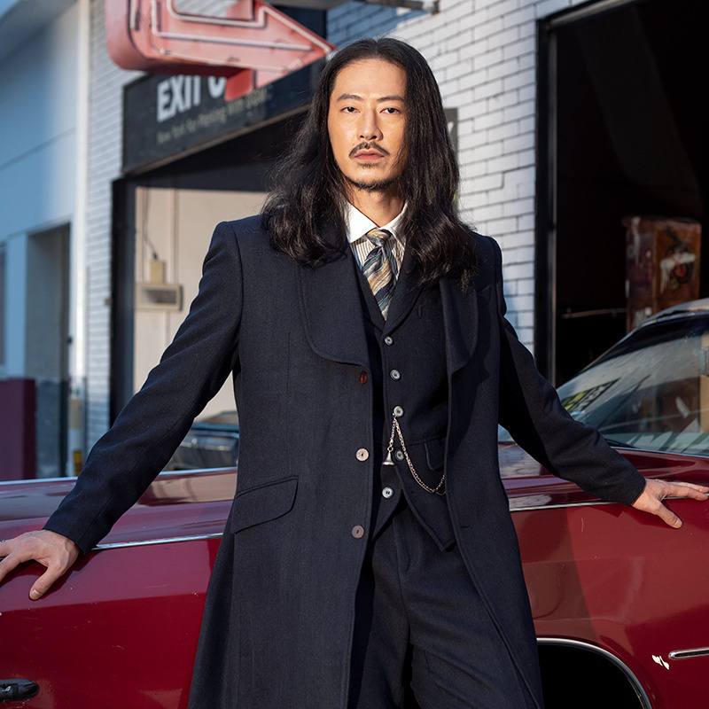 SOARIN英伦风复古毛呢大衣外套男