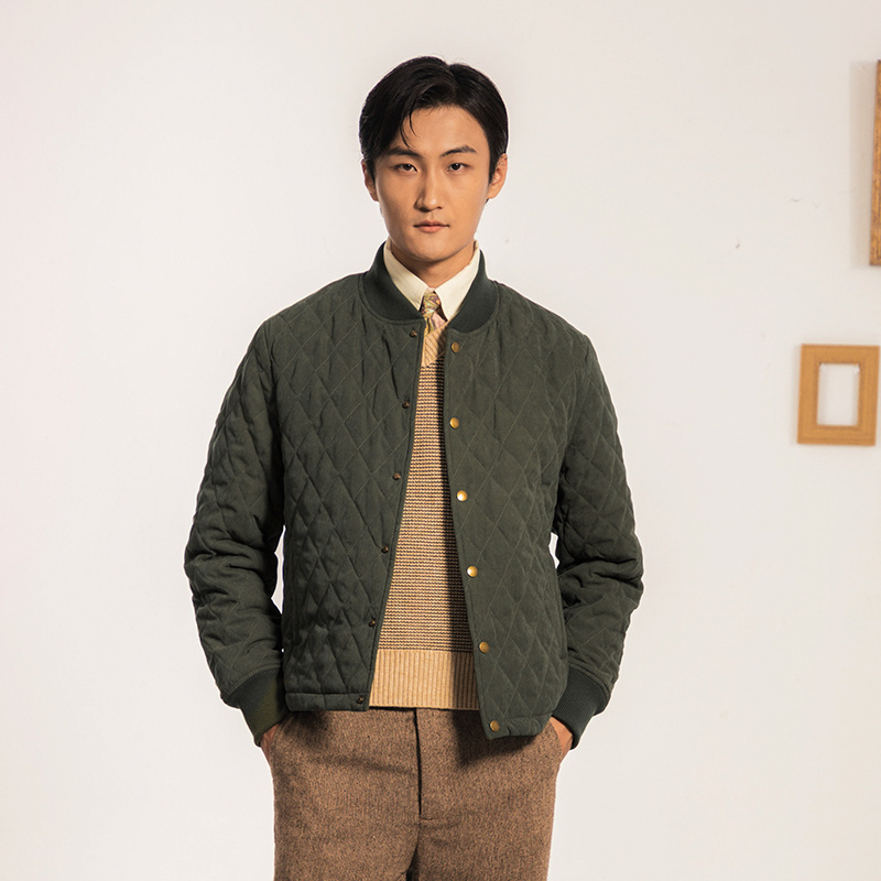 SOARIN【菱形格】美式复古棉服外套男冬季休闲棉袄内胆夹克棒球服