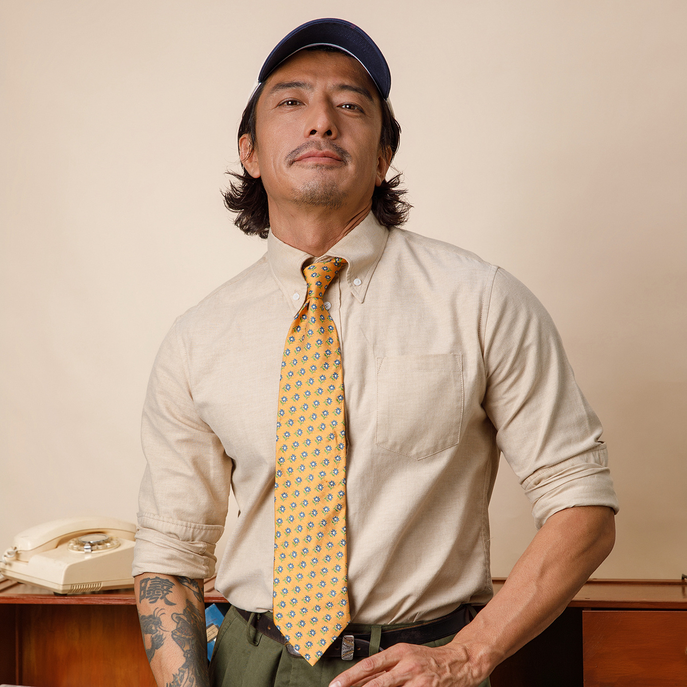 SOARIN【牛津纺】英伦复古扣领西装衬衫男高级感简约休闲长袖衬衣