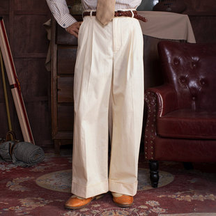 直筒西装 休闲宽松白色九分裤 裤 高级感痞帅商务正装 男 SOARIN意式