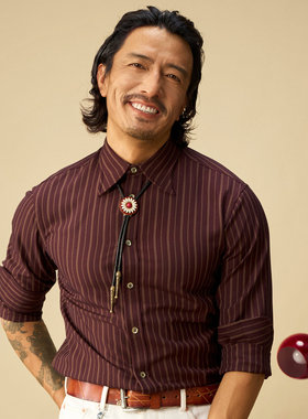 SOARIN英伦复古条纹西装衬衫男 老钱风免烫抗皱商务绅士长袖衬衣