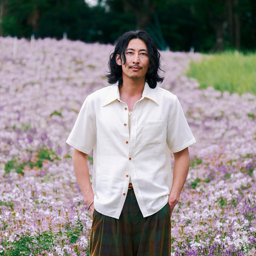 SOARIN英伦雅痞尖领袋天丝短袖衬衫男复古透气休闲亚麻五分袖衬衣