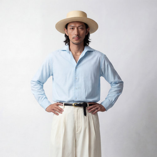 纯棉温莎领男士开衫衬衫亲肤透气
