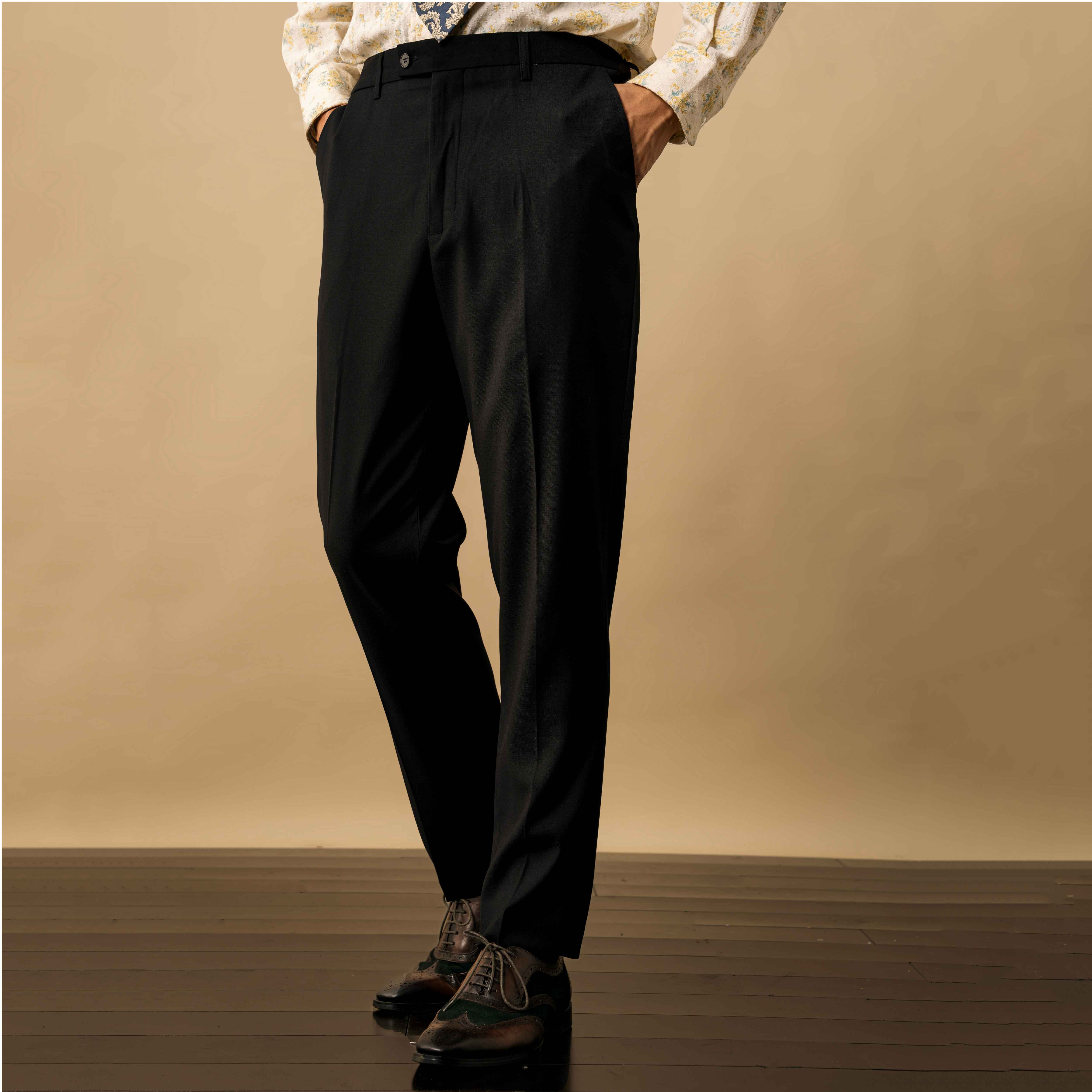 SOARIN英伦风复古免烫抗皱西装裤男 商务休闲修身小脚锥形长裤子