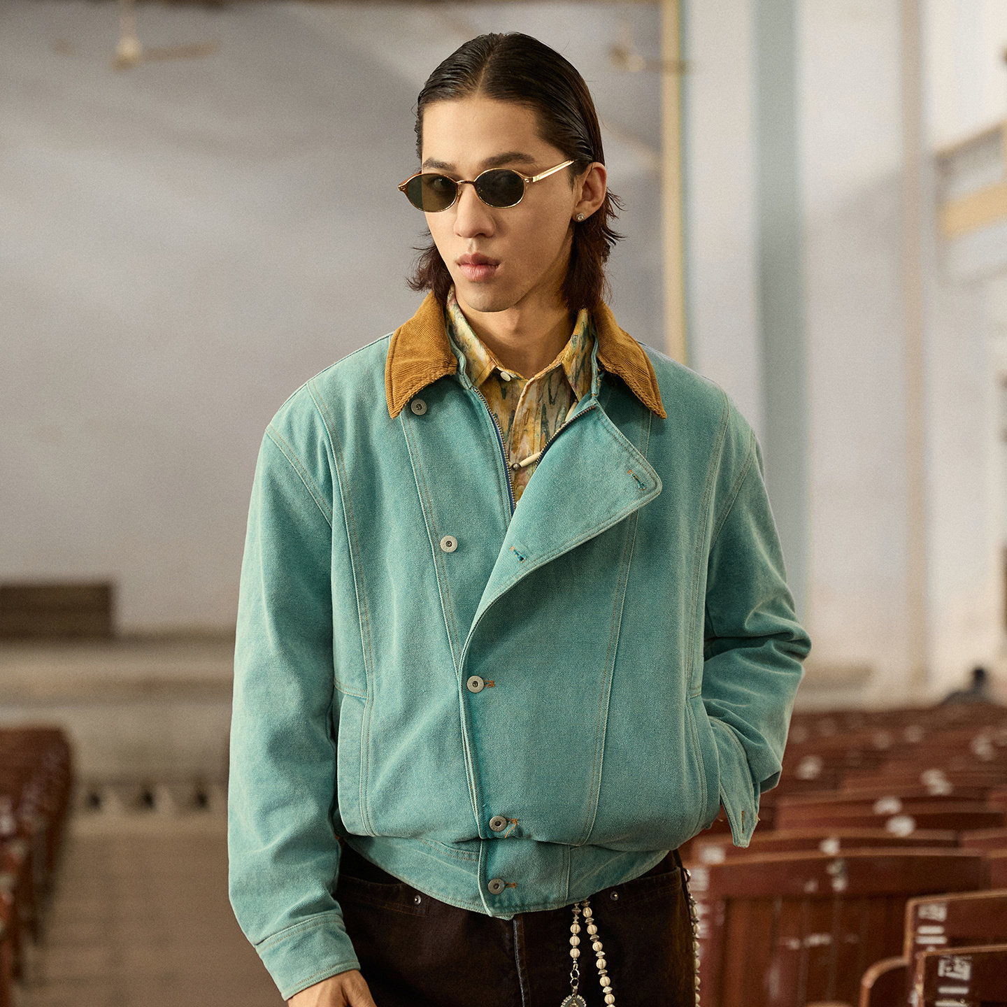 SOARIN美式复古拉链牛仔夹克男 高级感痞帅休闲宽松飞行员外套,男装,夹克,淘宝优惠券,粉丝福利购,淘宝优惠卷