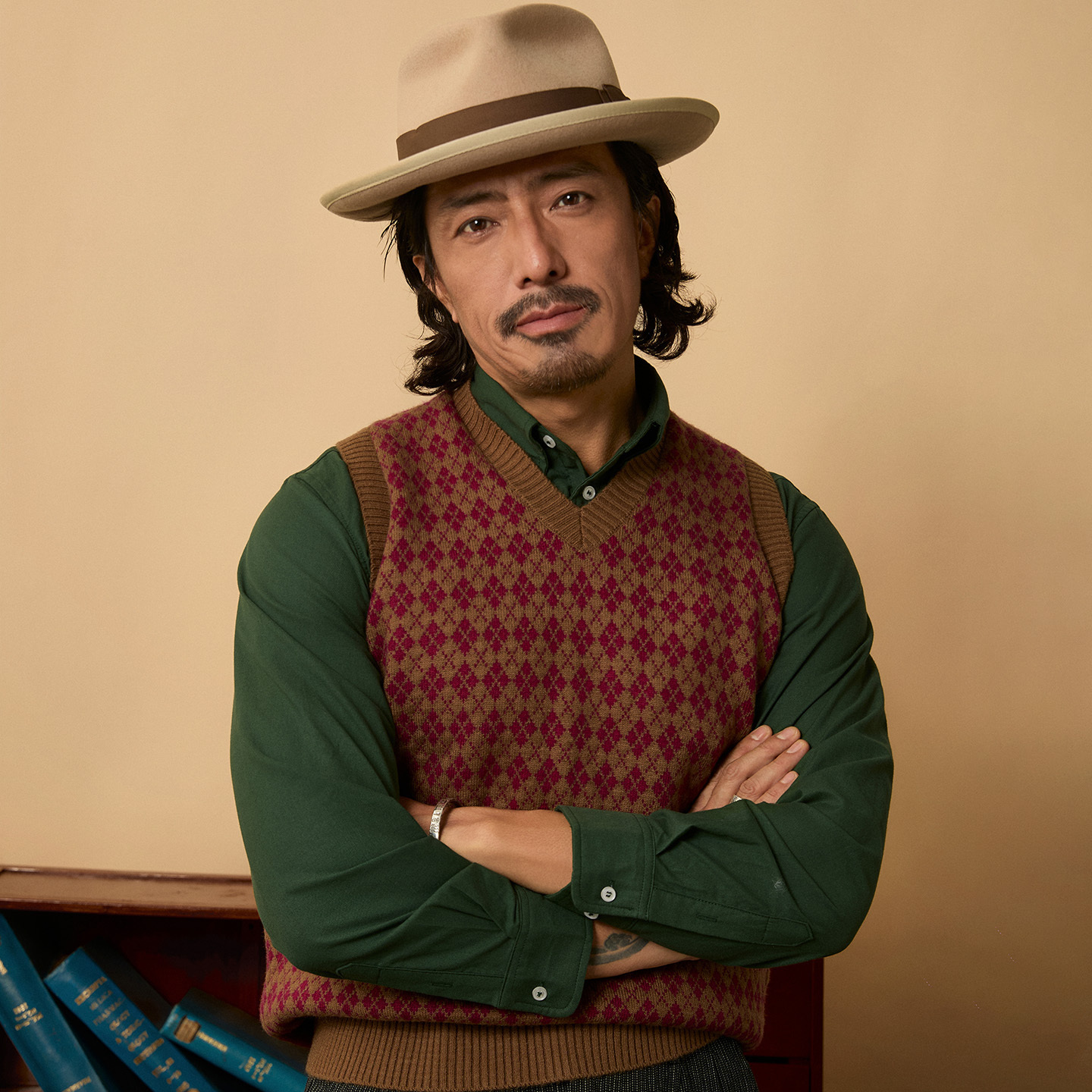 vintage英伦风马甲古着坎肩毛衣