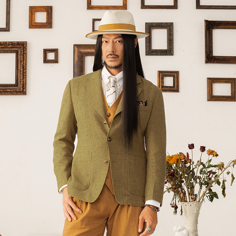 SOARIN意式复古设计感西装外套男 Vintage古着感商务休闲修身西服