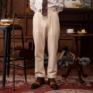 锥形九分裤 棉麻商务休闲修身 男夏季 SOARIN英伦风复古那不勒斯西裤